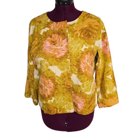 Talbots Jackets & Blazers - Women's Talbots Yellow & Pink Floral Woven Blazer Jacket | Size Large